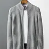 Nuevo Suéter Cardigan Otoño e Invierno para Hombre, Tendencia Americana, Cardigan con Cremallera, Chaqueta Gruesa, Suministro Transfronterizo