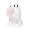 Fronteiriço Novo Pequeno Fantasma Luminoso Resina Enfeites 3D Fofo Brinquedo Descompressão Fantasma de Halloween Chaveiro Inovação