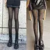 Meias Fio Fio Pretas para Mulheres, Meia-Calça Fio Fio Preta Substituível, Versão Estendida Exclusiva para Pessoas Altas 190cm