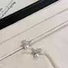 Pendientes de Plata de Ley S925 con Perlas Swarovski, Tachuelas de Moño de Encaje, Diseño de Nicho, Pendientes con Temperamento de Hada para Mujer