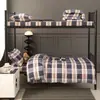 Juego de Ropa de Cama para Dormitorio Estudiantil de Tres Piezas, Juego Completo para Cama Individual, Colcha de Algodón, Juego Completo de Funda de Edredón y Colchón, Juego de Cuatro o Seis Piezas