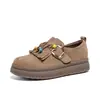 85038 Sapatos Birkenstock Grossos com Franjas e Contas Retrô para Mulheres Outono 2026 Novos Mocassins Versáteis Casuais Slip-On