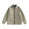 Chaqueta de terciopelo de gamuza sintética para hombre, retro, moderna, marca rufián, guapo, holgada, casual, solapa, otoño e invierno 2024, chaqueta de cuero PU YH-