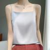 Camisola de Seda Sintética para Mujer, Ropa Exterior de Seda Helada, Top de Hombros Descubiertos Estilo Traje, Nuevo Estilo de Verano, Capa Base, Satén de Acetato
