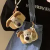 Monedero pequeño con forma de cachorro de peluche para mujer, minibolso para guardar auriculares, llavero de dibujos animados, colgante para mochila escolar de estudiante.