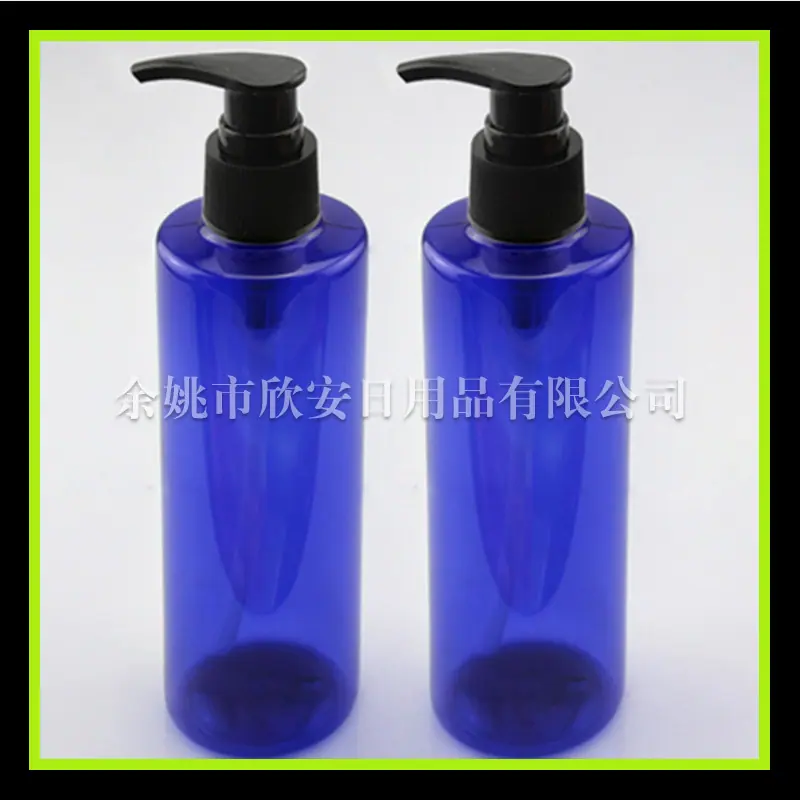 250ml平肩pet 蓝色 + 螺纹泵蓝色