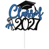Decoraciones para Pasteles de Fiesta de Temporada de Graduación Transfronteriza, Toppers para Graduación Universitaria y de Preparatoria, Recortes para Pasteles Clase de 2027