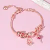 Pulsera de Dibujos Animados de Venta Caliente Pinduoduo con Cuentas de Cristal y Diamante, Pulsera de Corazón de Amor Estilo Europeo y Americano, Regalo de Vacaciones para Mujeres