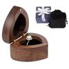 Juego de Anillos de Boda en Forma de Corazón de Nogal Negro Transfronterizo Empaque de Almacenamiento Caja de Regalo Empaque de Almacenamiento de Anillos para el Día de San Valentín Caja de Regalo