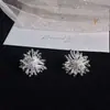 Pendientes de Fuegos Artificiales de Moda, Pendientes Únicos y Versátiles de Perla y Circonita, Nuevos Pendientes Populares de Moda Estilo Celebridad de Internet con Agujas de Plata
