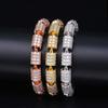 Pulsera Europea y Americana Transfronteriza de Circonio Pulsera de Bambú Estilo Retro Hip-Hop Joyería al Por Mayor