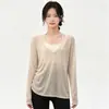 Conjunto de Traje de Yoga para Mujer Nuevo Holgado Secado Rápido Deporte para Correr Manga Larga Cubierta Ropa de Entrenamiento de Pilates Fitness Top