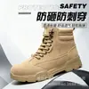 Zapatos de Protección Laboral de Caña Alta Transfronterizos para Hombre, Anti-Impactos, Anti-Perforación, Zapatos de Seguridad de Otoño e Invierno, Transpirables, Resistentes al Desgaste, Antideslizantes