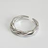 Fan Zhiqiao Joyería Coreana Anillo de Plata Pura 925 Retro Línea Industria Pesada Trenzado Anillo Abierto Anillo Joyería Moda