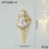 Novo Pingente de Plástico com Glitter Dourado Desenho Animado Decoração de Árvore de Natal Janela