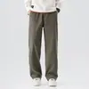Ropa de Hombre Fengshe / Nuevos Pantalones Casuales de Mezclilla Sintética para Hombre Otoño-Invierno, Forrados de Felpa, Gruesos, Holgados, de Pierna Recta, Pantalones Elásticos Estilo Americano