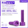 Tornillos de aleación de aluminio 7075 con cabeza de copa y hexágono interior, tornillos con cabeza cilíndrica y hexágono interior anodizados en púrpura m3m4m6