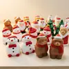 Serie de Adornos de Mesa Tallados de Papá Noel, Talla de Madera Hecha a Mano, Regalo Decorativo Sanador para Escritorio, Linda Serie Navideña