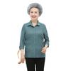 Camisa solta de sete pontos para primavera e verão de mulheres de meia-idade e idosas 2023 nova camisa pequena para mãe de 60 anos camisa estilo ocidental geração cabelo