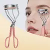 Curvador de Cílios com Cabo de Borracha Verde e Plástico, Curvador de Cílios Girassol, Curvador Portátil para Curvatura Natural de Longa Duração, Curvador de Cílios de Aço Carbono