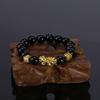 Pulseira masculina de miçangas personalizada europeia e americana mais vendida transfronteiriça, pulseira elástica mantra de seis palavras que muda de cor