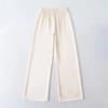 Pantalones Casuales de Acetato Satinado de Pierna Ancha para Mujer Primavera y Verano Nuevos Cintura Elástica Holgados Casuales Rectos Drapeados Pantalones de Seda Helada