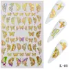 Pegatinas para Manicura Simulación Delgadas Mariposa Pegatinas Láser Mariposas Doradas y Plateadas Pegatinas de Mariposa Bronceadas