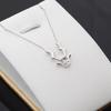 Collar de Plata S925 para Mujer Set de Reno Navideño Cadena de Cuerno de Alce Cadena de Plata Cadena para Clavícula DIY Accesorios de Joyería de Perlas Vacío 368