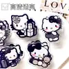 Clip de plástico acrílico para documentos, notas, exámenes, tipo Hello Kitty estilo Chanel, clip multifuncional de cola larga para estudiantes