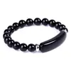 Pulseira Elegante de Pedra Olho de Tigre para Homens Pulseira Elástica de Pedras Naturais com Peça Central Única de Madeira Joia Elegante com Detalhes em Liga Perfeita para Uso Casual e Formal Presente Ideal para Ele