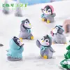 Paisaje micro de pingüino divertido decoración de bonsái suculenta DIY accesorios de paisaje de paisaje nevado animal lindo pingüino de plástico PVC