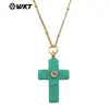 Wt-N1533 El más vendido Cadena Fina para Clavícula con Piedras Preciosas Multicolor en Forma de Cruz 18 pulgadas Collar Unisex