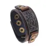 Punk novo retrô masculino cowhide pulseira cross-border estável fornecimento de uma peça entrega pulseira de couro genuíno