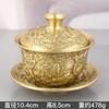 Taza de Té de Latón de Tres Piezas Colección Antigua Adornos de Bronce Dragón y Fénix Tazón de Té Chengxiang Tazas de Té Sala de Estar Escritorio Adornos Pequeños