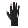 Guantes de Protección Solar para Hombres y Mujeres, Anti-UV, Seda de Hielo, Antideslizantes, para Ciclismo y Conducir al Aire Libre, Guantes de Ciclismo Holgados de Dos Dedos