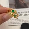 Anel de diamante verde moda coreana personalidade feminina anel dedo indicador Joker fornecimento AliExpress joias atacado