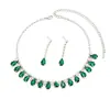 Aretes y Collar de Borla con Forma de Gota de Agua Ecológicos de Nuevo Estilo Transfronterizos y Conjunto de Joyería Nupcial Boda Cadena de Clavícula de Moda de Gama Alta