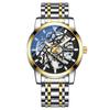 Reloj Mecánico Dawn Hollow Reloj para Hombre Transfronterizo en Vivo Reloj Automático para Hombre Impermeable Correa de Acero Reloj Mecánico Luminoso