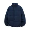 Chaqueta de Invierno para Hombre con Cuello Alto de Algodón, Holgada, Engrosada, Cálida, Acolchada, Estilo Hong Kong, Moderna, Versátil, Abrigo de Algodón, Ropa de Abrigo, Ropa de Invierno