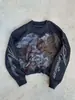 2026 Moda Nuevo Hombre Ins High Street Tendencia Harajuku Estampado Cuello Redondo Sudadera Camiseta Gótico Transfronterizo Ropa