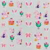 Pegatinas para Uñas de Dibujos Animados con Relieve Tridimensional Transfronterizas Patrón de Conejito de Pascua Huevo Pegatinas Decorativas para Uñas Impermeables de Larga Duración