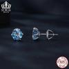 Pendientes Evelle con explosiones transfronterizas en plata S925, clásicos de seis garras, con aguamarina y moissanita, joyería MSE025