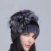 Gorro de Lana Grueso de Invierno Nuevo para Mujer Estilo Europeo y Americano, Gorro de Piel de Conejo Rex, Gorro de Punto con Cinturón Lateral y Flor