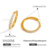 Aretes Europeos y Americanos Transfronterizos de Lujo Ligero de Alta Gama INS Acero Titanio Joyería Femenina Diseño Nicho Esquina Redondeada Zircón Hebilla para la Oreja Aro para la Oreja