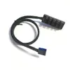Cabo de Extensão para Ventoinha de Resfriamento de Computador Controle de Velocidade por PWM e Temperatura Cabo de Extensão 4 Pinos Um para Quatro Cabo Adaptador para Placa-mãe 4P/3P