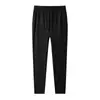 Calças de Trabalho Acolchoadas com Lã, Grossas, Cor Sólida, Calças Casuais Jogger para Homem, Caimento Solto, Calças de Trabalho Elásticas