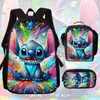 La Mochila Más Vendida de Amazon Stitch Stitch para Estudiantes de Primaria y Secundaria Bolso de Hombro Estuche Tres Piezas Anime Dibujos Animados