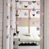 Harmony Home Dulzura Chica Corazón Kulomi Morado Estrella Lazo Cortina de Puerta de Dormitorio Sala de Estar Cortina Media Cortina Divisoria