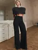 Moda Casual Nueva Primavera/Verano 2026 Conjunto Chal Top Pantalones Rectos Pantalones Largos Dos Piezas Para Ir al Trabajo Temperamento Versátil