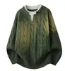 Punto Retorcido a Rayas de Color Dos Piezas Aspecto Talla Grande Ropa de Punto para Hombre 2026 Invierno Nuevo Holgado Casual Suéter para Hombre